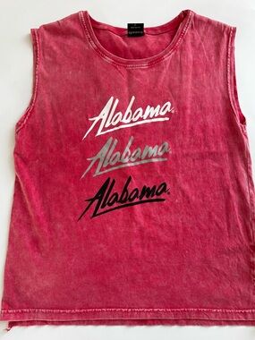 Alabama Chicka D Red Sleeveless Muscle Tee T Shirt Women’s Large College